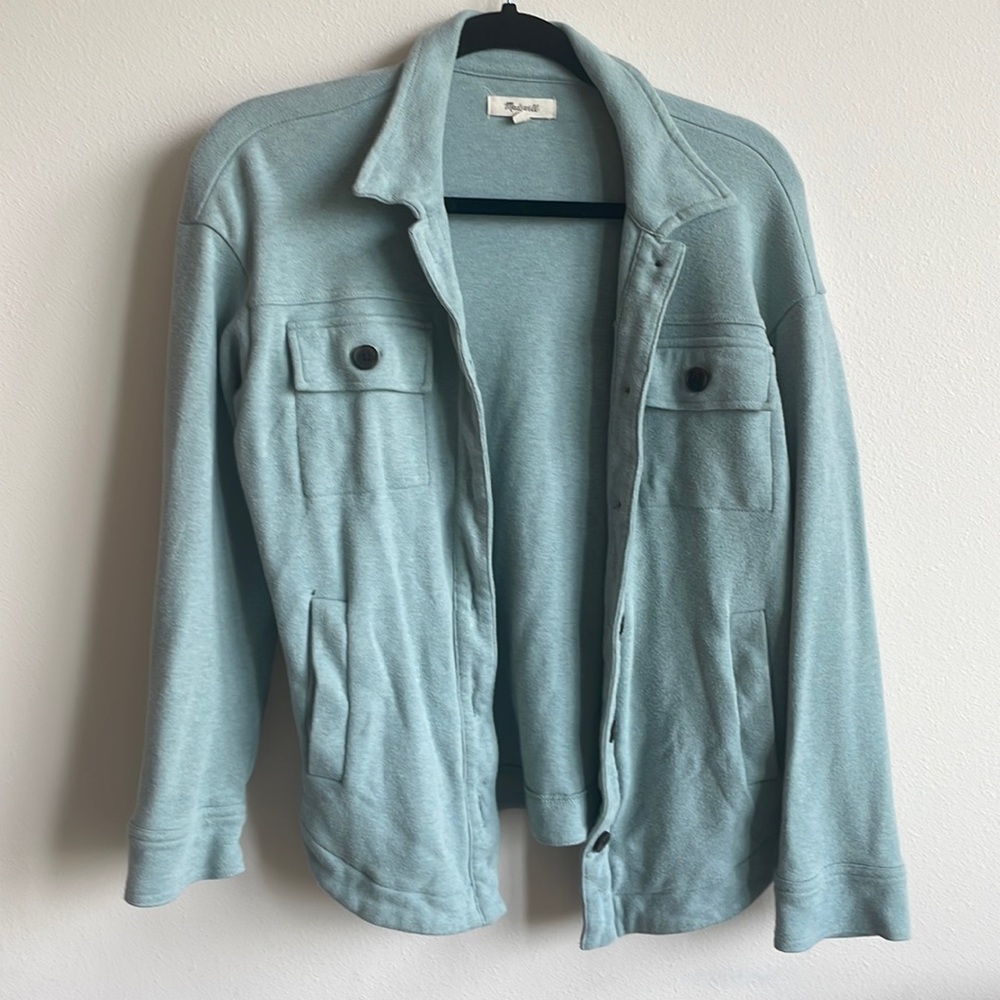 Madewell Soft Button Jacket Teal - Picture 2 of 5